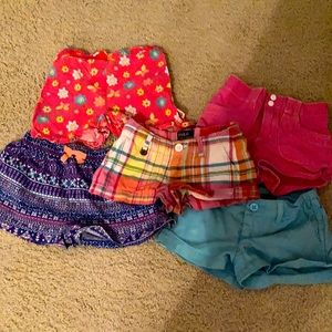 5 pairs of shorts for toddler girls